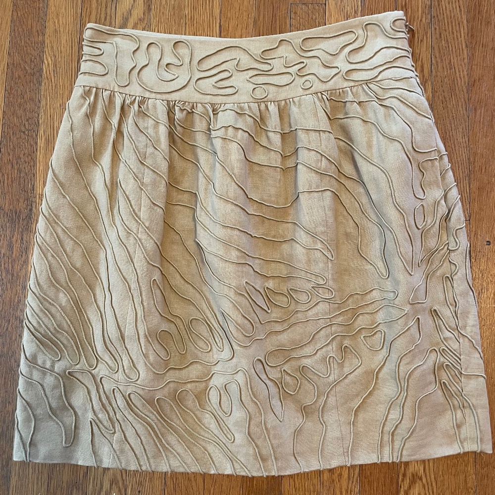 Diane Von Furstenberg Tan Linen Skirt
